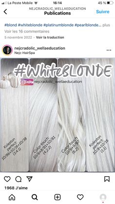 Wella Blonde Toner Formula, Wella Blonde Toner, Wella Color Formulas Blondes, Female Undercut Long Hair, White Hair Toner, Toner For Blonde Hair, Hair Color Placement, Ice Blonde Hair