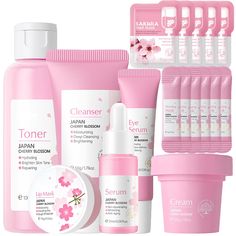 PRICES MAY VARY. [Sakura Skin Care Set]: These 11Pcs sakura face care sets include sakura toner, sakura facial cleanser, sakura serum, sakura eye cream, sakura lip mask, sakura face cream, 6* sakura sleeping mask, and 5 * sakura mud mask to help tighten skin, close pores, moisturize skin, and maintain skin elasticity [Face Moisturizer Set]: Sakura face skin care set can replenish moisture for skin, achieve long-term moisturizing skin care effect, make skin moist and tender, can also shrink pores Thai Beauty Products, Bueaty Hacks, Blackheads Removal Cream, Kids Skin Care, Skin Lightener, Serious Skin Care, Tighten Skin, Perfect Skin Care Routine, Skin Blemishes