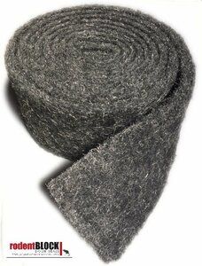 a roll of gray wool with a black ribbon on it's end and the ends are