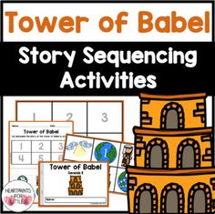 the tower of babel story sequence and matching activities