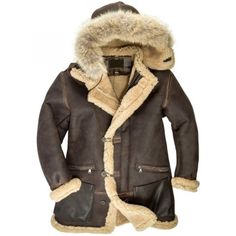 B-7 Aleutian WWII Sheepskin Parka Jacket Mens Fashion Edgy, Sheepskin Jacket, Mens Parka, Mens Winter Fashion, Parka Coat, Brown Leather Jacket, Parka Jacket, Shearling Jacket, Leather Jacket Men