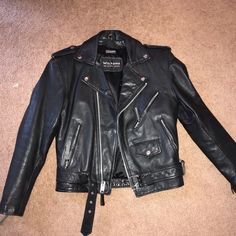 Black Womens Wilson’s Leather Jacket. No Size Tag, Fits Like A Small/Medium. Great Condition, Small Tear On Inside Liner Near Armpit. Smoke Free Home Wilson Leather Jacket Woman, Womens Leather Jacket, Wilsons Leather Jacket, Leather Jackets Women, Leather Jackets, Size Tag, Jackets & Coats, Jackets For Women, Leather Jacket