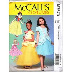 This Mccalls Costumes M7673 Girls Fairy Tale Princess Sewing Patterns Is Perfect To Help Your Child Bring Their Favorite Princess To Life. With Sizes Ranging From 7 To 14, Your Child Can Create Their Own Unique Princess Dress. With Detailed Instructions, Your Child Will Have Everything They Need To Make Their Princess Dreams Come True. 4 Different Costume Designs Fits Sizes 7-14 Includes Instructions And Fabric Requirements Perfect For Dress-Up And Halloween Create Your Own Magical Fairy Tale Fe Princess Dress Fantasy, Princess Dress Pattern, Sleeve Sewing Pattern, Princess Costumes For Girls, Princess Costume Kids, Sleeping Beauty Costume, Gown Sewing Pattern, Long Dress Patterns, Costume Sewing