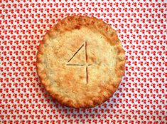 a pie with the number four on it