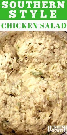 the southern style chicken salad is ready to be eaten and put in the oven for consumption