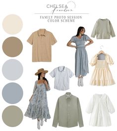 the color scheme for this family photo session is neutrals, blues, and browns