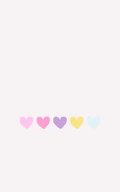 three hearts are lined up in different colors