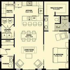 the floor plan for a two bedroom apartment with an attached bathroom and living room area