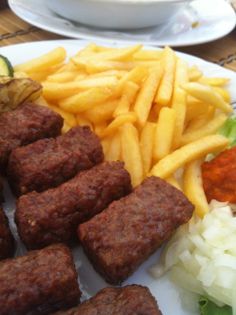 the meal is prepared and ready to be eaten on the table for people to eat