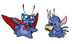 two cartoon characters are eating sandwiches together