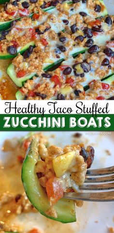 healthy taco stuffed zucchini boats are an easy dinner idea