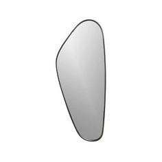 an oval mirror on a white background