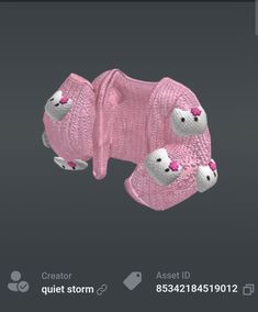 a pink object with two white teddy bears on it's back and one is in the air