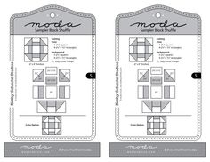 two bookmarks with the names and numbers for each page, which are numbered in different colors