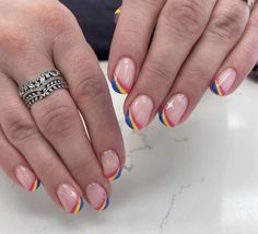 Pride Manicure, Rainbow Pedicure, Pride Gel Nails, Pride Nails Designs Short Nails, Pride Nails Short, Pride Nail, Pride Month Nails, Gay Pride Nails, Pride Nails