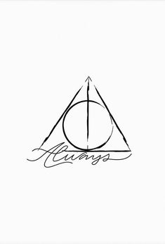 the deathly symbol for harry potter's house is shown in black and white