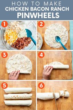 how to make chicken bacon ranch pinwheels