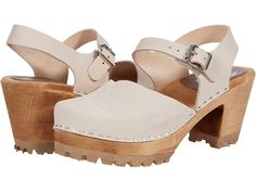 Leather Clogs With Buckle Closure For Spring, Spring Platform Clogs With Ankle Strap, Rubber Sole Slingback Clogs, Casual High Heel Clogs With Buckle Closure, Leather Slingback Clogs With Buckle Closure, Leather Ankle Strap Clogs, Old Pink, Platform Clogs, Pink Brand