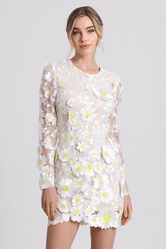 Just 1 Piece Left!
3D embroidery lends dimension to our daisy-adorned mini dress, which features a sheer, delicate shell, back zipper closure, and nude lining through the body. Slip this on to radiate sunny springtime energy for all of your special occasions in the season ahead.
Style #: 83164 Long Sleeve White Mini Dress, White Long Sleeve Mini Dress, Daisy Embroidery, Embroidered Mini Dress, Faux Shearling Coat, Brunch Date, 3d Embroidery, Collared Coat, Shearling Coat