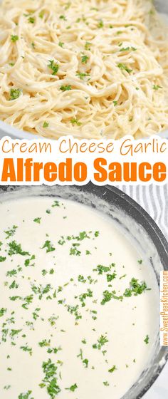 an image of cream cheese garlic alfredo sauce