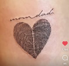 two fingerprints in the shape of a heart that says mondelad on it