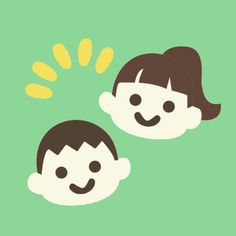 two children's faces are shown in the shape of sun and stars, on a green background