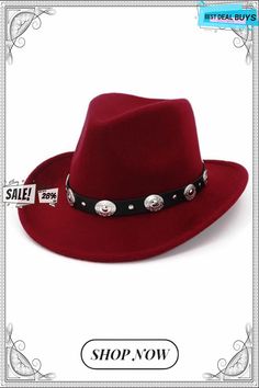 Woolen Western Hat Western Wool Top Hat With Short Brim, Western Red Felt Hat For Winter, Western Wool Hat For Western-themed Events, Brown Wool Hat For Western-themed Events, Brown Western Wool Hat, Western Hat, Western Hats, Hats