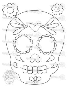 a sugar skull with flowers on it