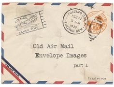 an old mail envelope with stamps on it