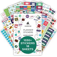 the planner stickers bundle is shown in various colors and sizes, including one for each