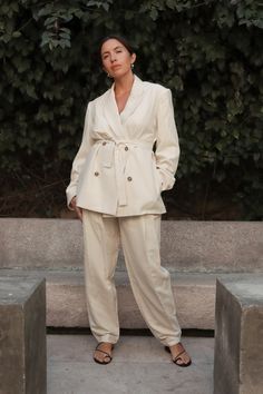 Headed into the work week like @foundedinbeauty. Our Bea Blazer and Traveler Pant make for a perfect power look. Exaggerated Collar, The Mod, Work Week