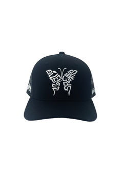 Invincible Exclusives Streetwear Snapback Cheap Black Snapback Hat With Embroidered Logo, Cheap Black Trucker Hat With Embroidered Logo, Trucker Hat Black, Custom Interior, White Embroidery, Elevate Your Look, Black Canvas, Trucker Hat, Thread