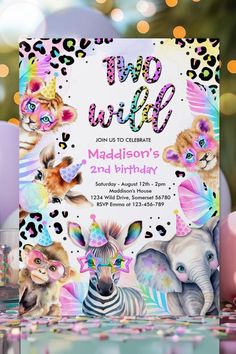 an animal themed birthday party with zebras, giraffes and other animals