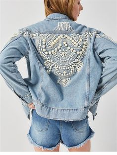 Romildi 2022 Spring/Autumn Denim Jacket Women Boho Inspired Bead Embellished Vintage Jacket Casual Pearl Embroidery Women Coat Winte Outwear – Moxge&Romildi Casual Pearls, Oxford Street London, Embellished Denim Jacket, Pearl Embroidery, Women Coat, Embellished Denim, Denim Jacket Women, Jacket Women, Vintage Jacket