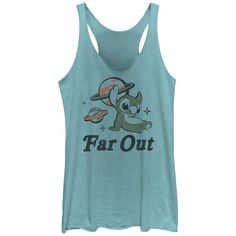 Add a magical look to your wardrobe with this Disney's Lilo & Stitch Far Out Space Juniors' Tri-Blend Racerback Tank Top. ©DisneyAdd a magical look to your wardrobe with this Disney's Lilo & Stitch Far Out Space Juniors' Tri-Blend Racerback Tank Top. ©DisneyFEATURES Scoopneck SleevelessFABRIC & CARE Polyester, cotton, rayon Machine wash Imported Size: X Small. Color: Tahiti Blue. Gender: female. Age Group: kids. Scooby Doo Dog, Shaggy And Scooby, Disney Tank Tops, Disney Tanks, Disney Aladdin, Disney Lilo, Tank Girl, Disney Outfits, Women Clothes