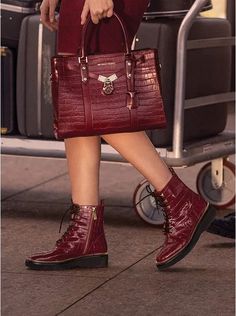 ON SALE Michael Kors Combat Boots ~ Designed in ultra-chic crocodile-embossed leather, the Michael Kors Haskell Combat Boot is a sophisticated take on classic combat boot styles. | Combat Boots Outfit | #CombatBoots | #MichaelKors