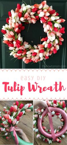 the instructions to make a tulip wreath