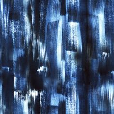 an abstract painting with blue and black colors