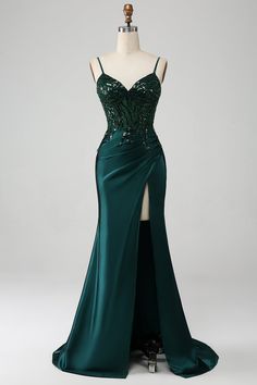 Fabric : Polyester. The fabric is comfortable for skin.   Package Contents : 1x Women Dress.   Occasion : Whether you are dressing it for a wedding party, prom, evening party or any other occasions, this party dress will be your lovely partner. Navy Green Prom Dresses, Prom Dresses Inspo 2025, Emerald Green Fancy Dress, Orange And Grey Prom Dress, Prom Dresses Earthy, Emeral Green Dress, Night In The Bayou Prom Dress, Emerald Green Dress Prom Long, Bottle Green Prom Dress