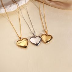 Personalized 14K Gold-plated Heart Locket Charm Necklace,heart Locket Necklace With Photo, Waterproof Pendant,locket That Opens,gift for MOM - Etsy Gold Heart Necklace For Memorial, Gold Double Heart Memorial Necklace, Gold Double Heart Necklace For Memorial, Necklace Heart Locket, Pendant Locket, Heart Locket Necklace, Necklace Heart, Locket Charms, Birthday Wishlist