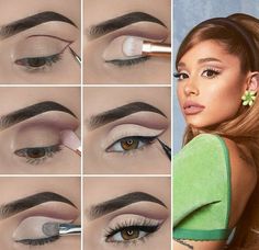 Retro Eyeshadow Looks, Ariana Grande Eyes, Ariana Grande Makeup Tutorial, Maquillage Yeux Cut Crease, Nyc Makeup, Retro Makeup, Cut Crease Makeup