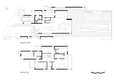 the floor plan for two houses with different levels