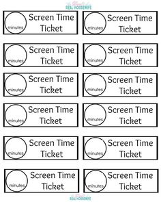 the printable time ticket is shown in black and white