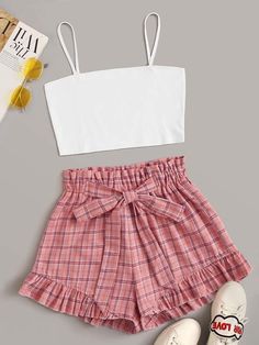 Plaid Tie, Tween Outfits, Cute Comfy Outfits, Really Cute Outfits, Cute Summer Outfits, Girls Fashion Clothes