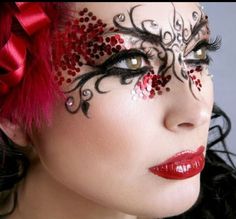 Cute masquerade make-up Makeup Masquerade, Eye Mask Makeup, Eye Markings, Extreme Make-up, Carnaval Make-up, Painted Mask, Fantasy Make-up