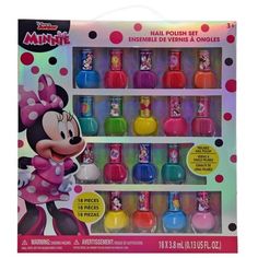 minnie mouse nail polish set in display case