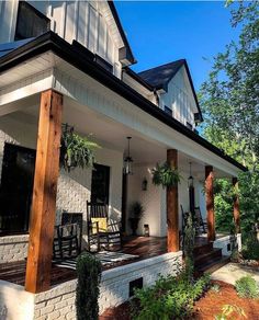 the instagram page shows an image of a house with porches and chairs on it