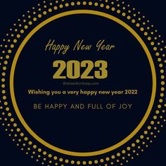 a black and gold happy new year card