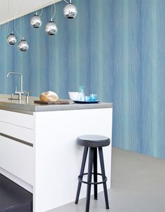 Rain Pastel - R1631 Shades of blue striped wallpaper! Rain Pattern, Rain Wallpaper, Aqua Wallpaper, Rain Wallpapers, Wall Borders, Creative Wall, Living Styles, Striped Wallpaper, Luxury Homes Dream Houses