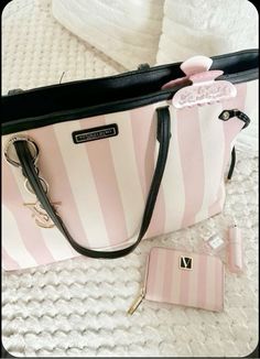 Vs Purse, Nina Sayers, Slavic Doll, Vs Bag, Victoria Secret Tote Bags, Striped Bags, Girly Bags, Pink Girly Things